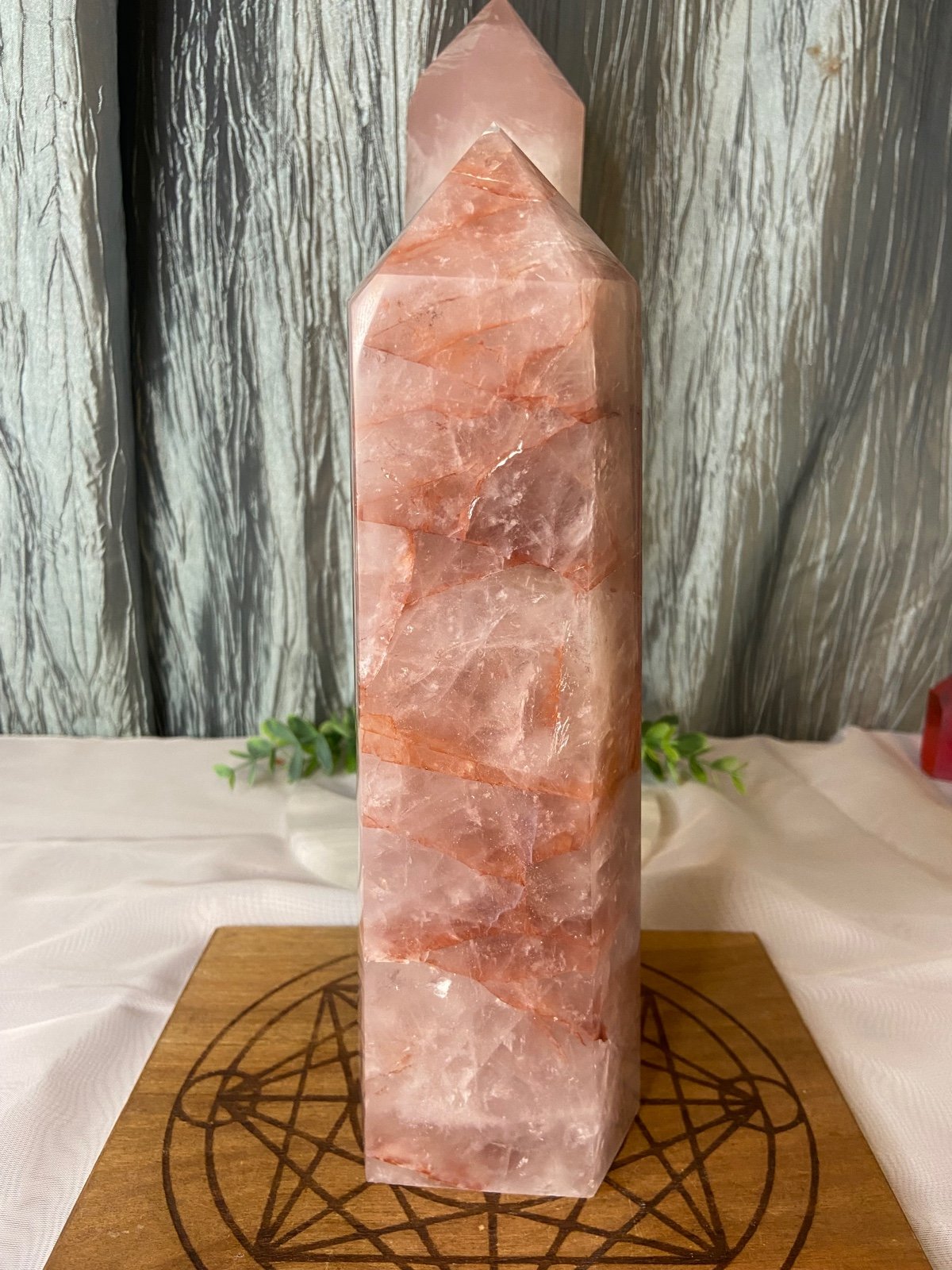 Extra Large Red Hematoid / Fire Quartz Crystal Tower A