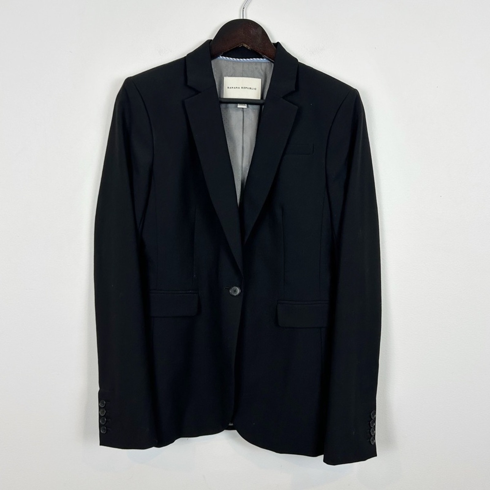 Banana Republic Women's Stretch Black Blazer Size 6 Tall