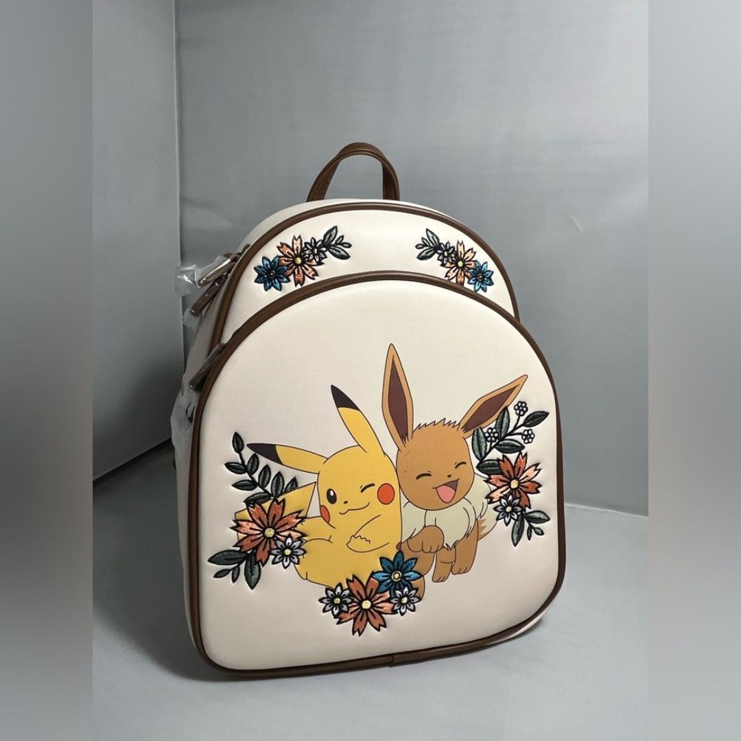 NWT Loungefly Pokémon Pikachu & Eevee Floral Mini Backpack - BoxLunch Exclusive