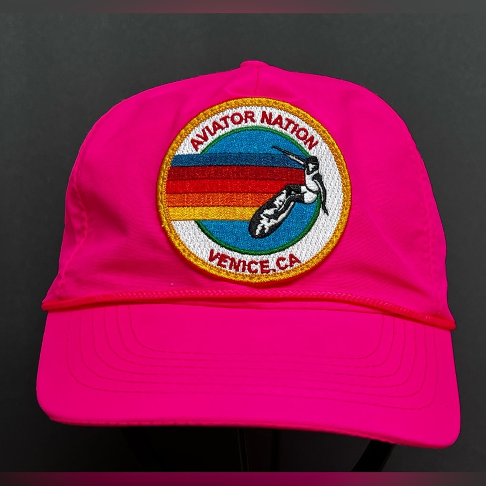 Hot Pink Aviator Nation Nylon SnapBack Hat NWOT