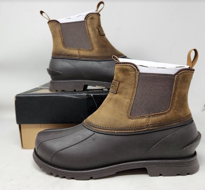 Men's 7.5 Ugg Gatson Chelsea duck rain boots in Chestnut leather 1123672