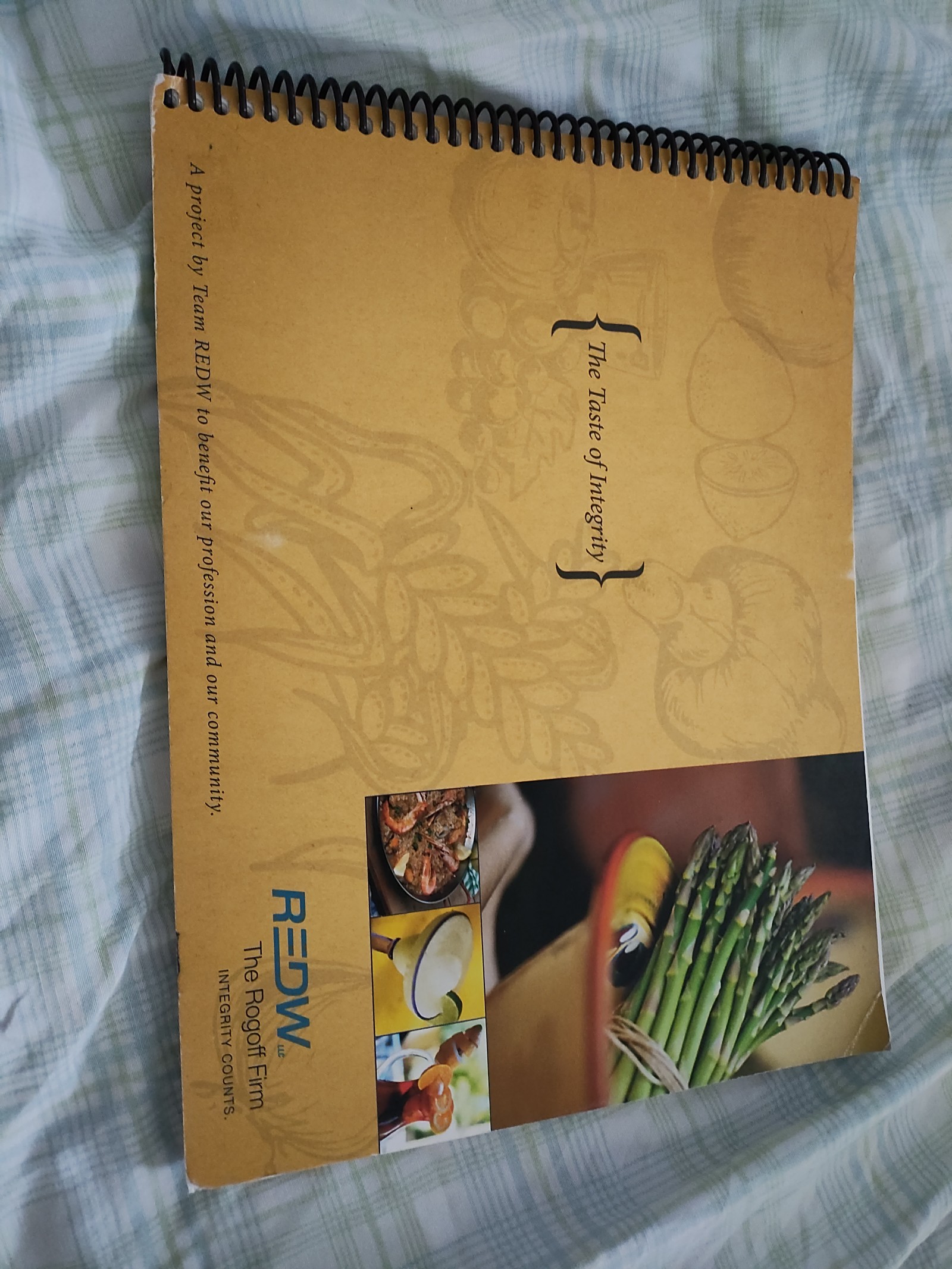 The Taste of Integrity REDW US ROGOFF FIRM Cookbook signed Over 500 Recipes