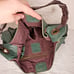 Lucky Brand Braided Handle Leather Hobo Bag Purse Green Large Boho VINTAGE CUTE!