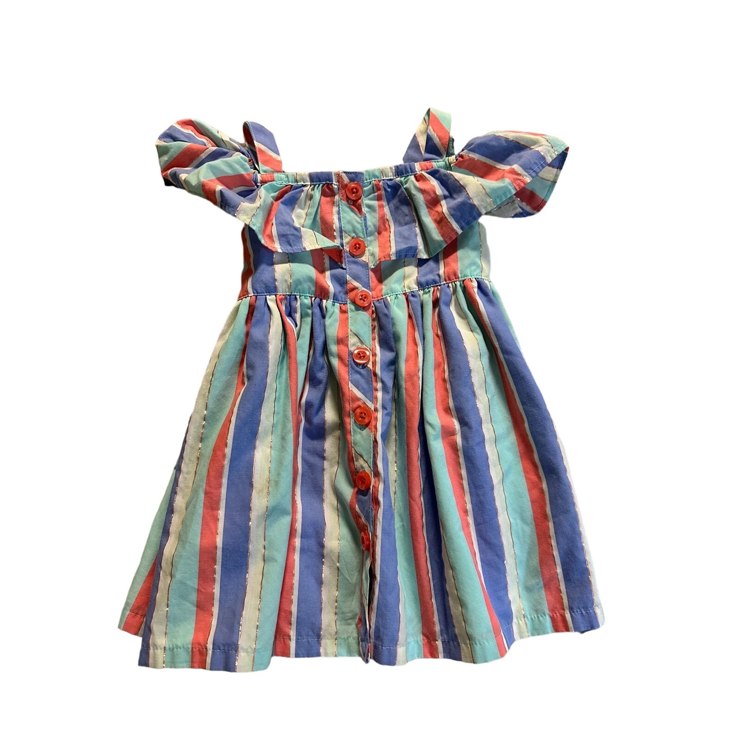 Girl’s Penelope Mack Blue Striped Spaghetti Strap Dress Size 18 Months