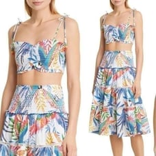 Farm Rio Macaw Wind Crop Top. M. NWT