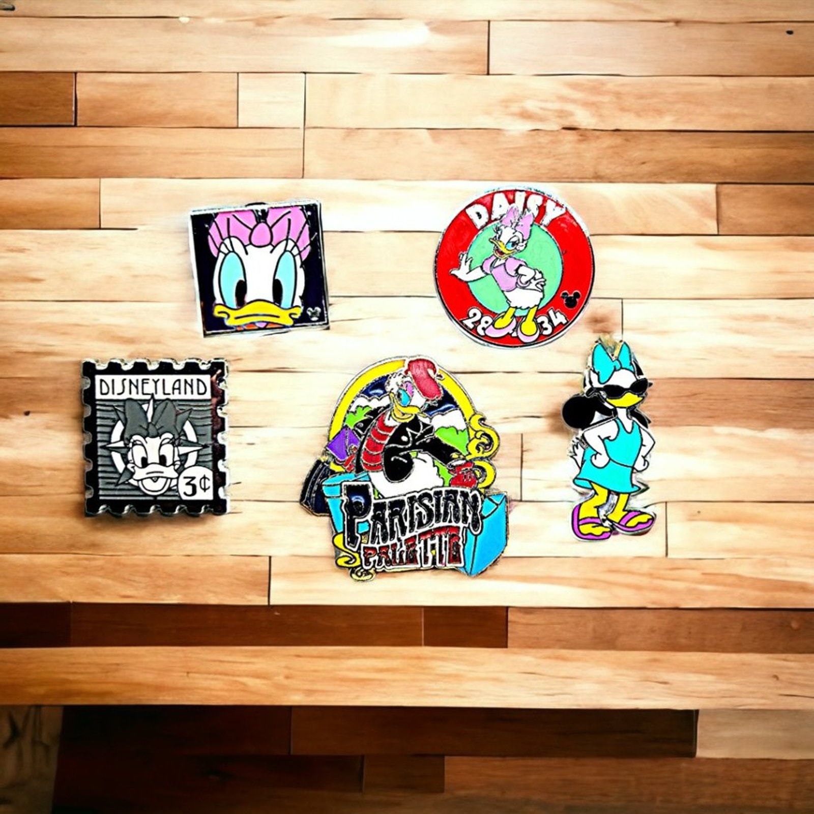 5 Daisy Duck Disney Parks Trading Pins, Plus 2 Bonus Pins