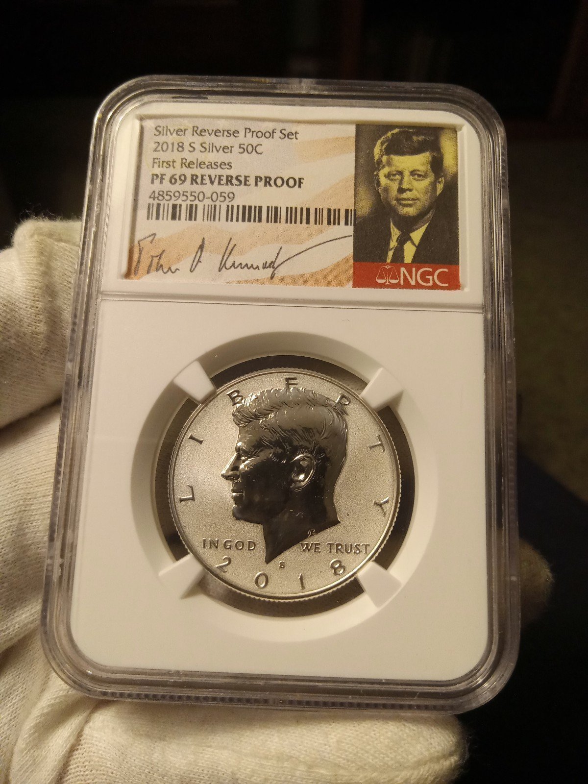 2018-S JFK Reverse proof half dollar NGC PF69 first release