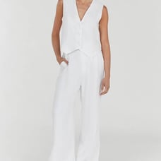 Dissh Norah White Linen Pants
