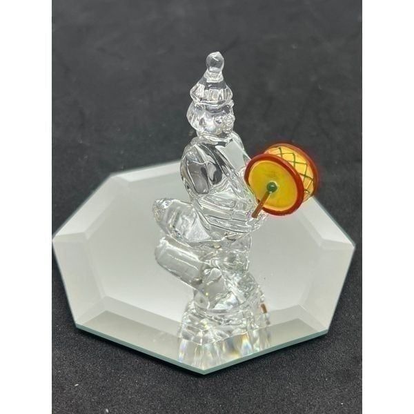 Waterford Crystal Jewels Merry Music Collection Clown W Drum Figurine on Mirror