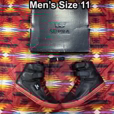 Supra TK Society Terry Kennedy Pro Model Black Perf Leather Men’s Size 11 Red