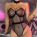 Black Heart See Through Bodysuit