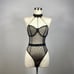 Black Heart See Through Bodysuit