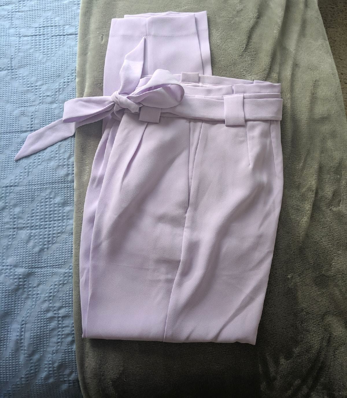 Express lilac/ lavender paper bag slacks 2R