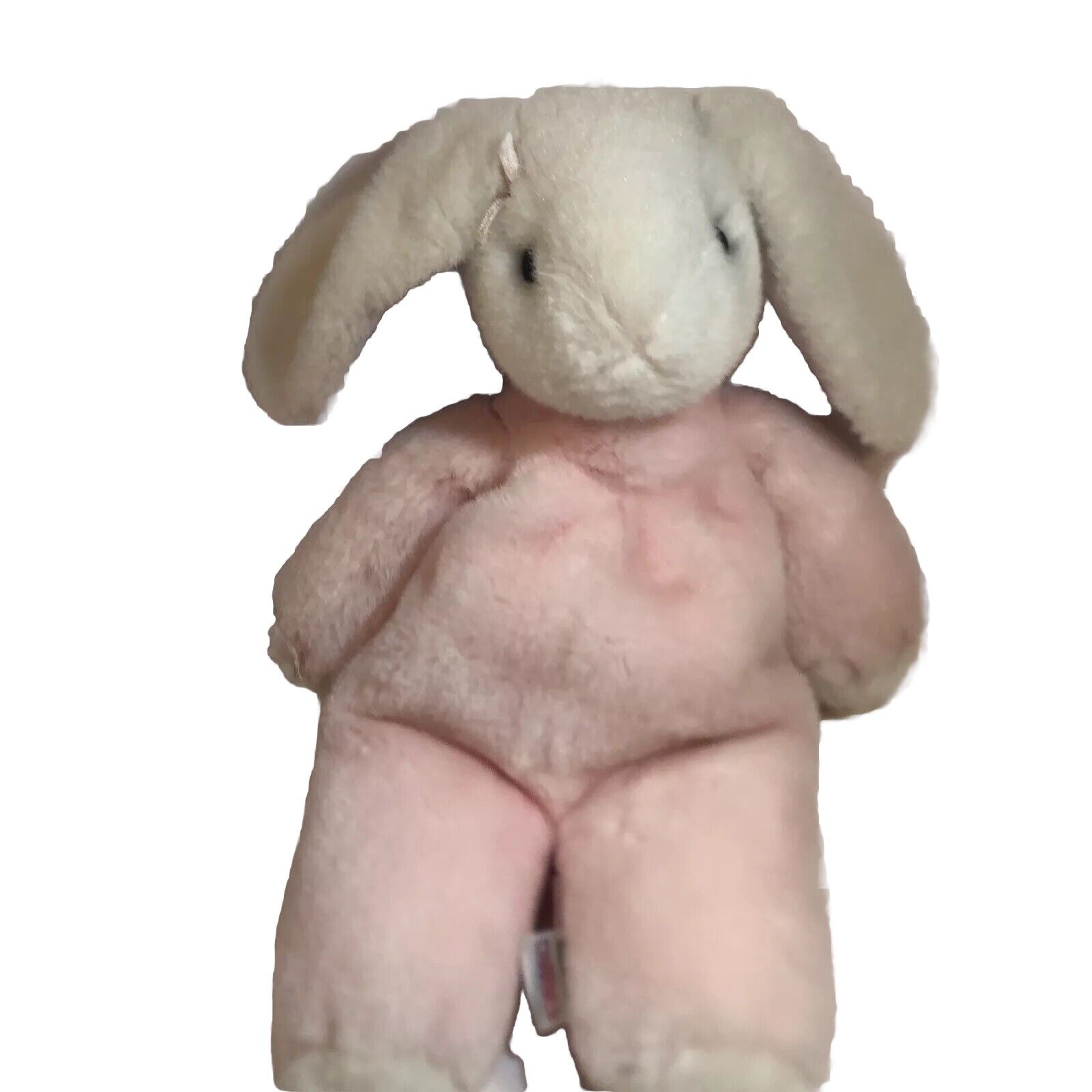 1985 Vintage Charm Co. Pink Bunny Rabbit Plush Stuffed Animal Korea 14” Easter
