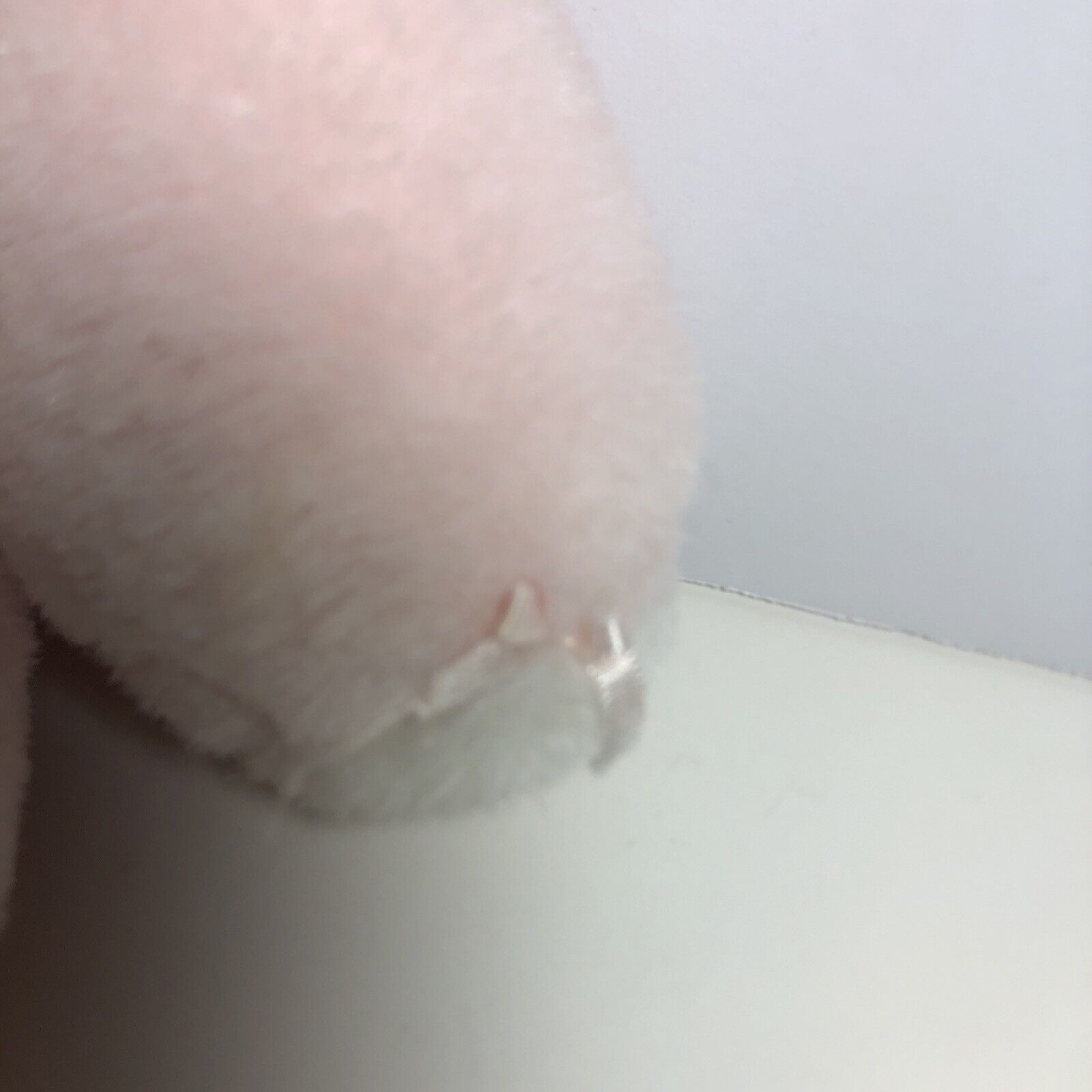 1985 Vintage Charm Co. Pink Bunny Rabbit Plush Stuffed Animal Korea 14” Easter - detail