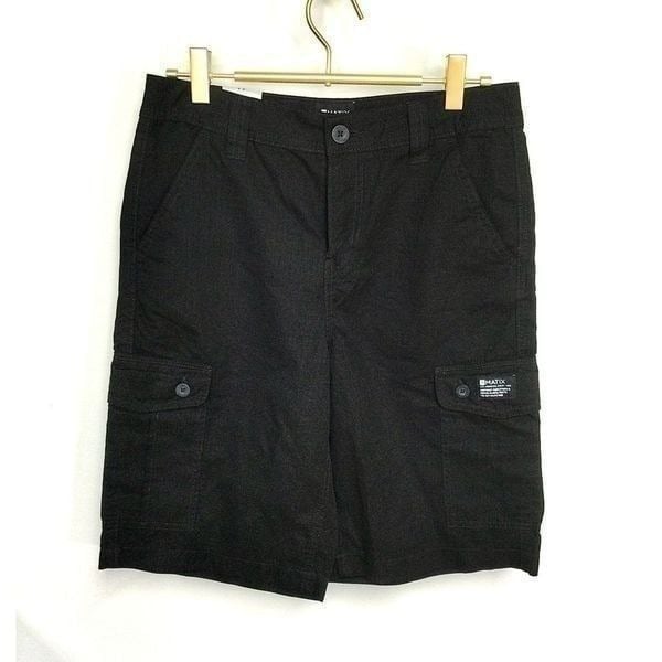 Matix Boys Size 14 Cargo Shorts Black Pockets Adjustable Waist Casual NWT