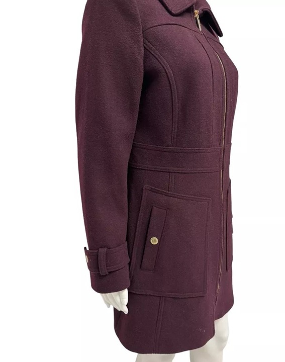 michael michael kors wool blend zip front coat