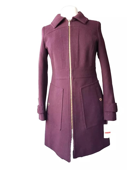 michael michael kors wool blend zip front coat