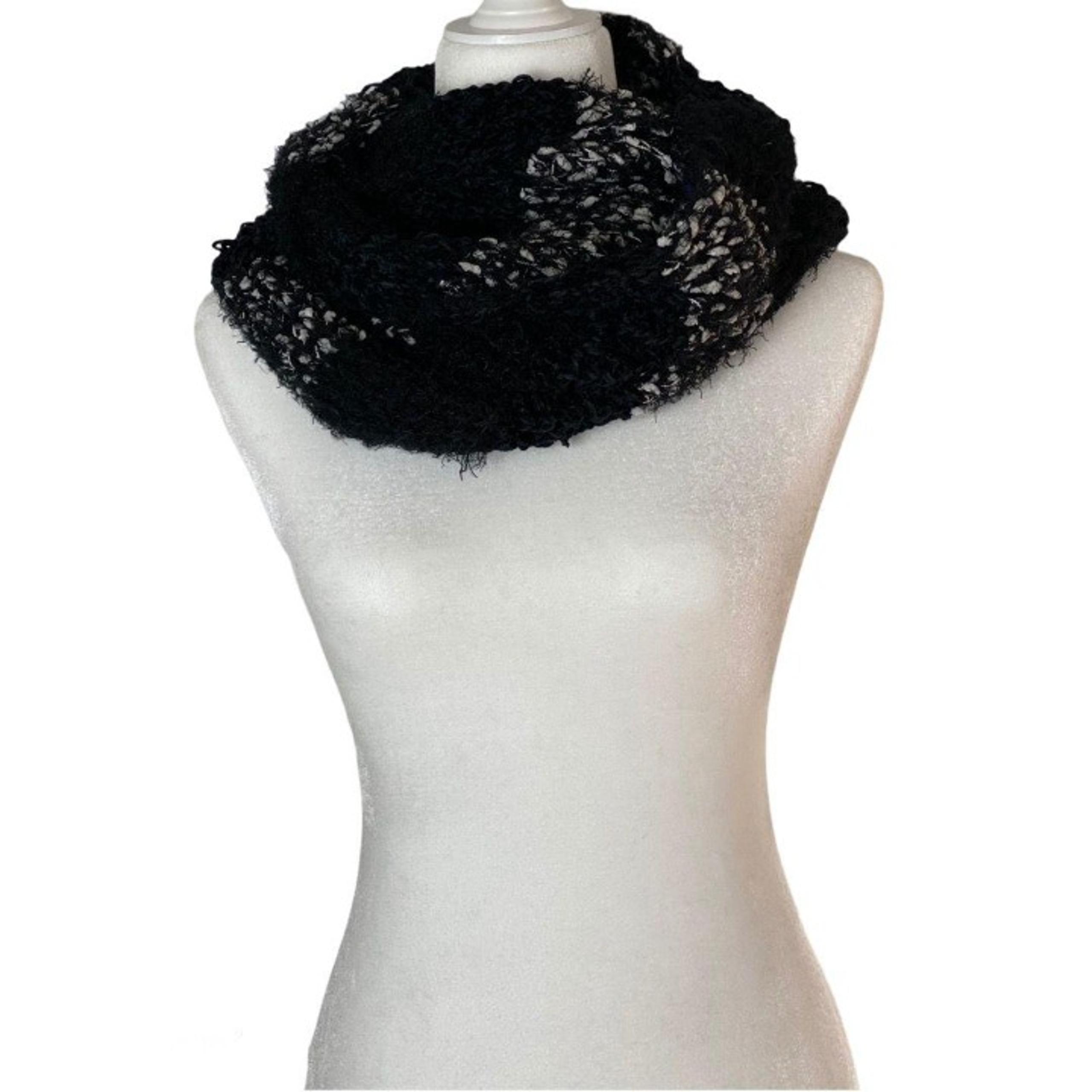 INC Mixed Yarns Loop Scarf Black - INC International Concepts