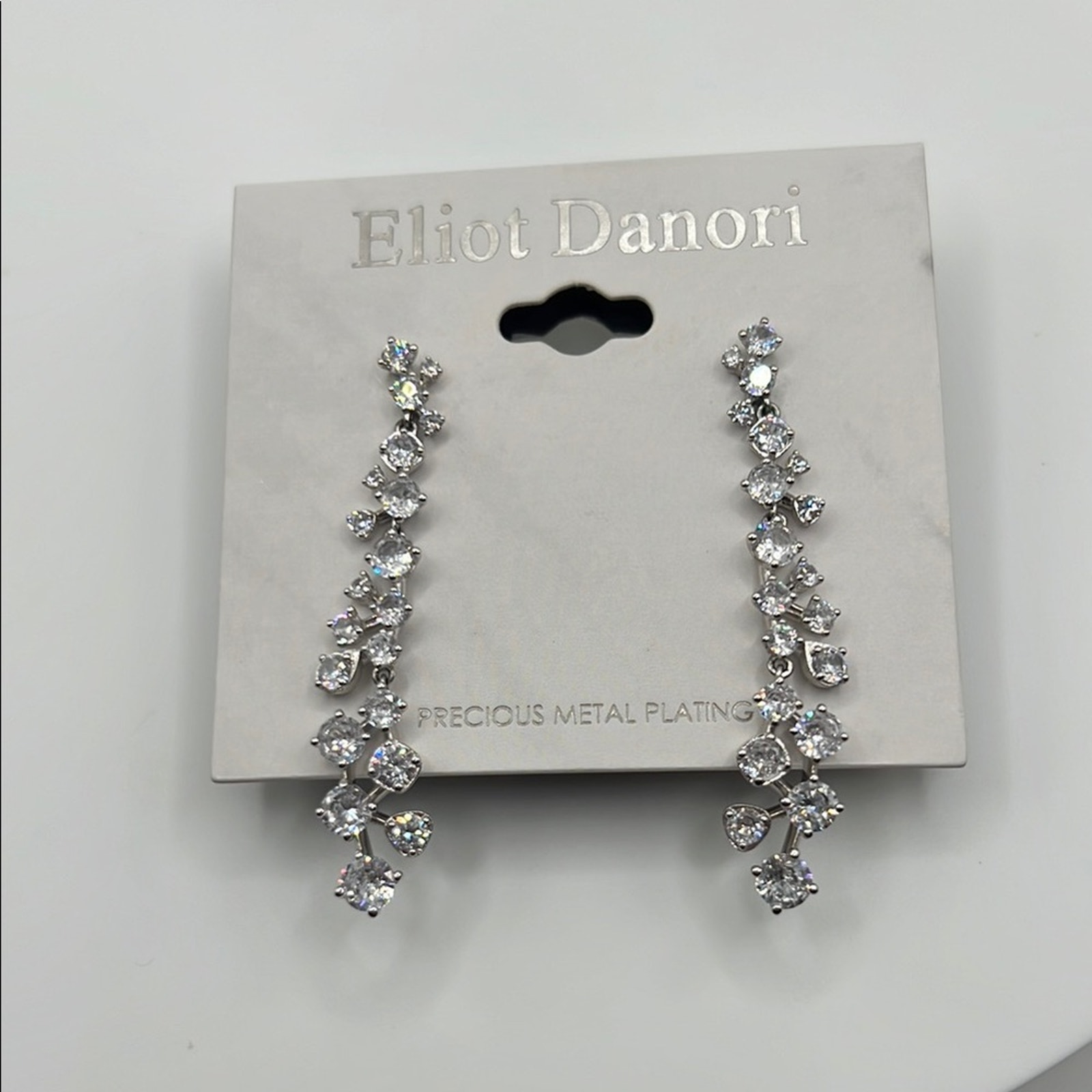 Eliot Danori Silver Crystal Drop Earrings