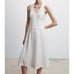 NWT MNG Mango Buttoned Bow Dress White Midi Size 6 New