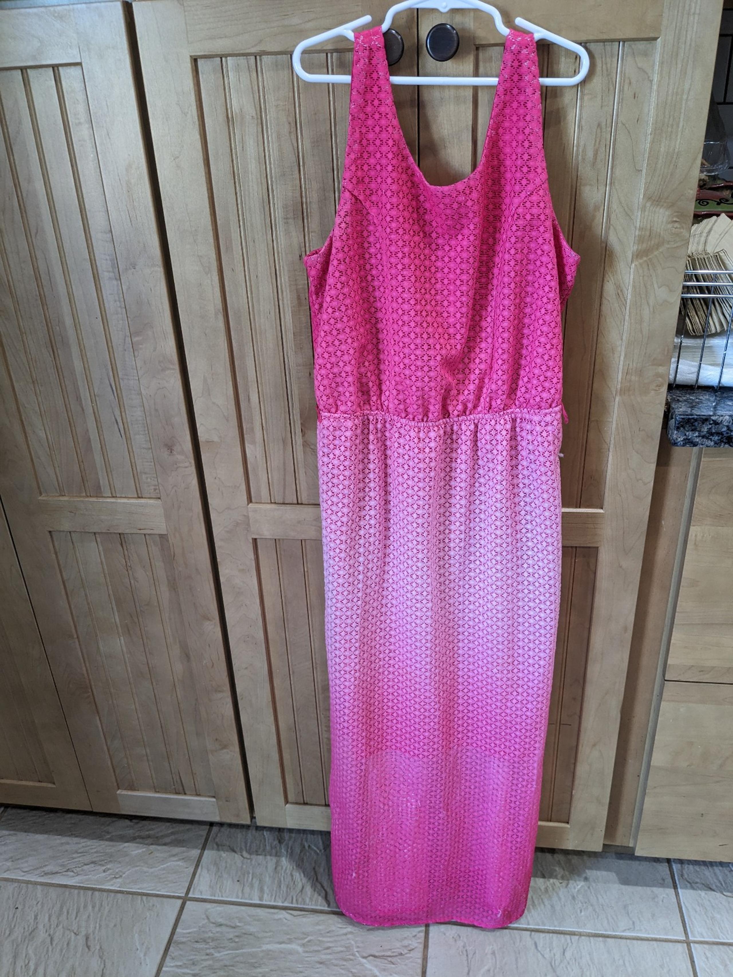 Girls Size 16 Paper Dolls tank maxi dress pink