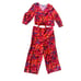 Anthropologie Maison d’ Amelie Red Floral Linen Button Top S, Trouser Pants M