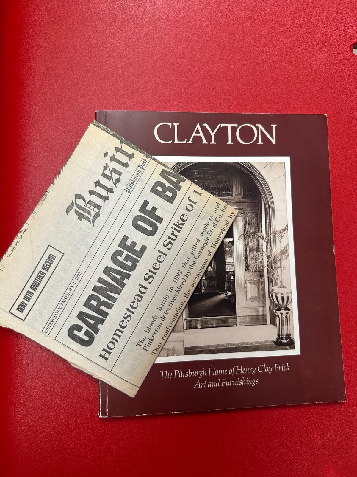 Clayton The Pittsburgh Home Of Henry Clay Frick 1988 PB Rare + Newspaper Page