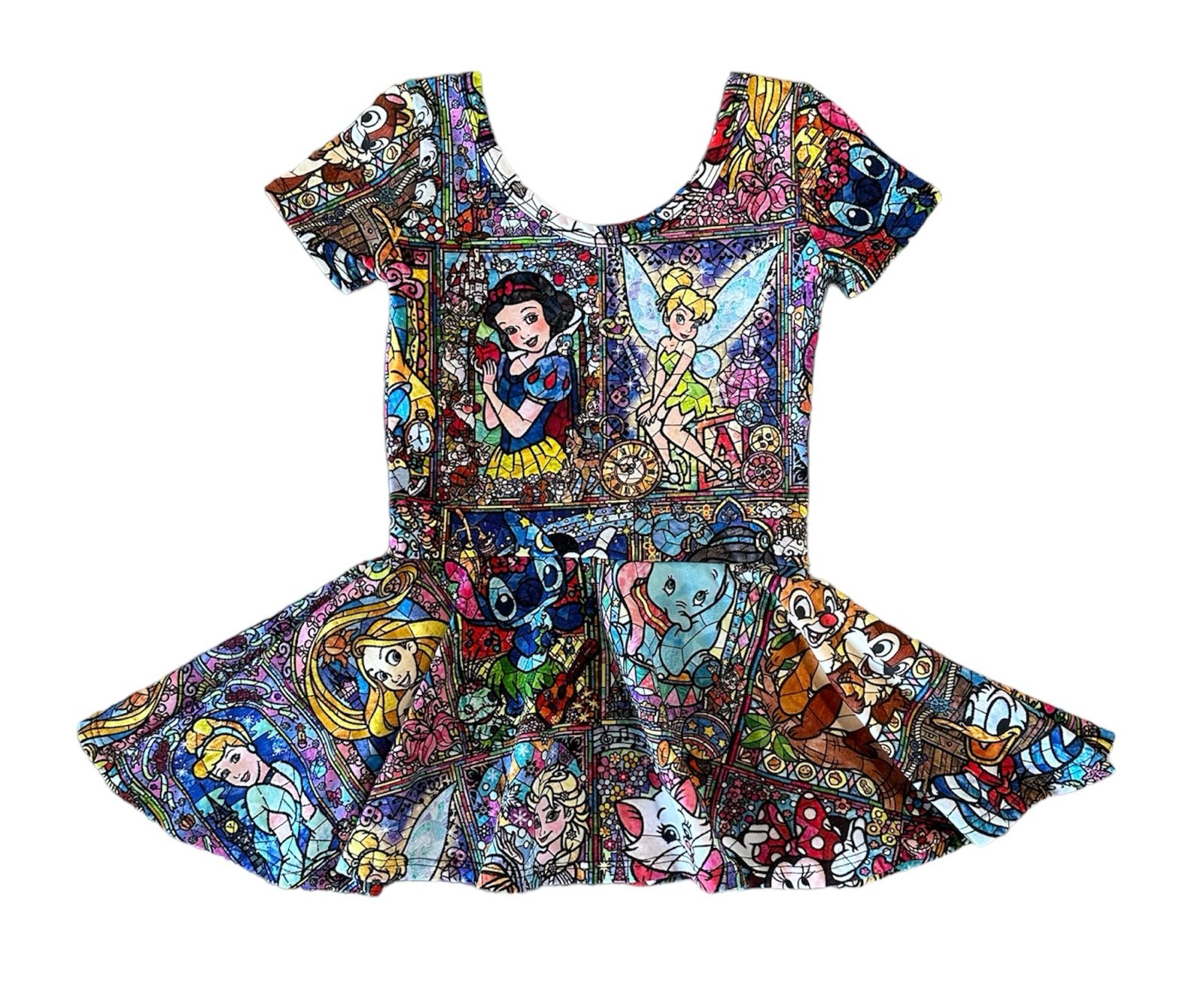 Wild Rich Kids Disney Character Stained Glass Skirted Leotard