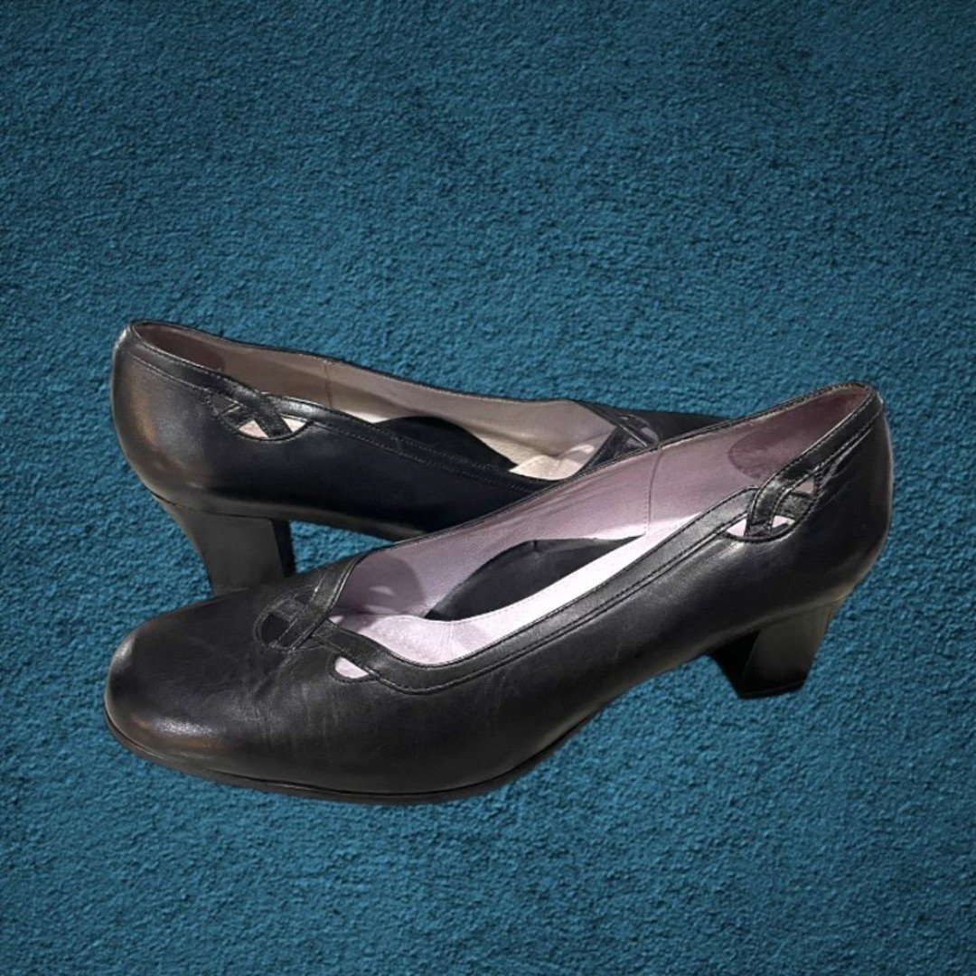 BEAUTIFEEL WOMEN'S BLACK LEATHER CRISS CROSS PUMPS 42