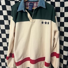 Vintage Catalina Shirt Mens Long Sleeve Rugby Polo Shirt