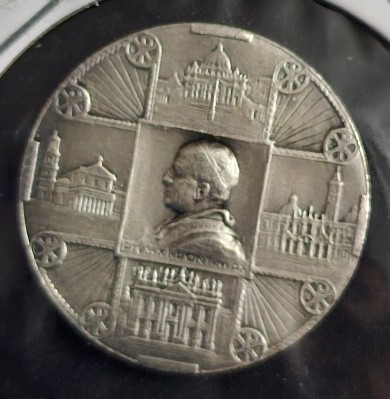 1933 Vatican/Papal State Silver (92.5%) Pope Pivs Xl Medallion