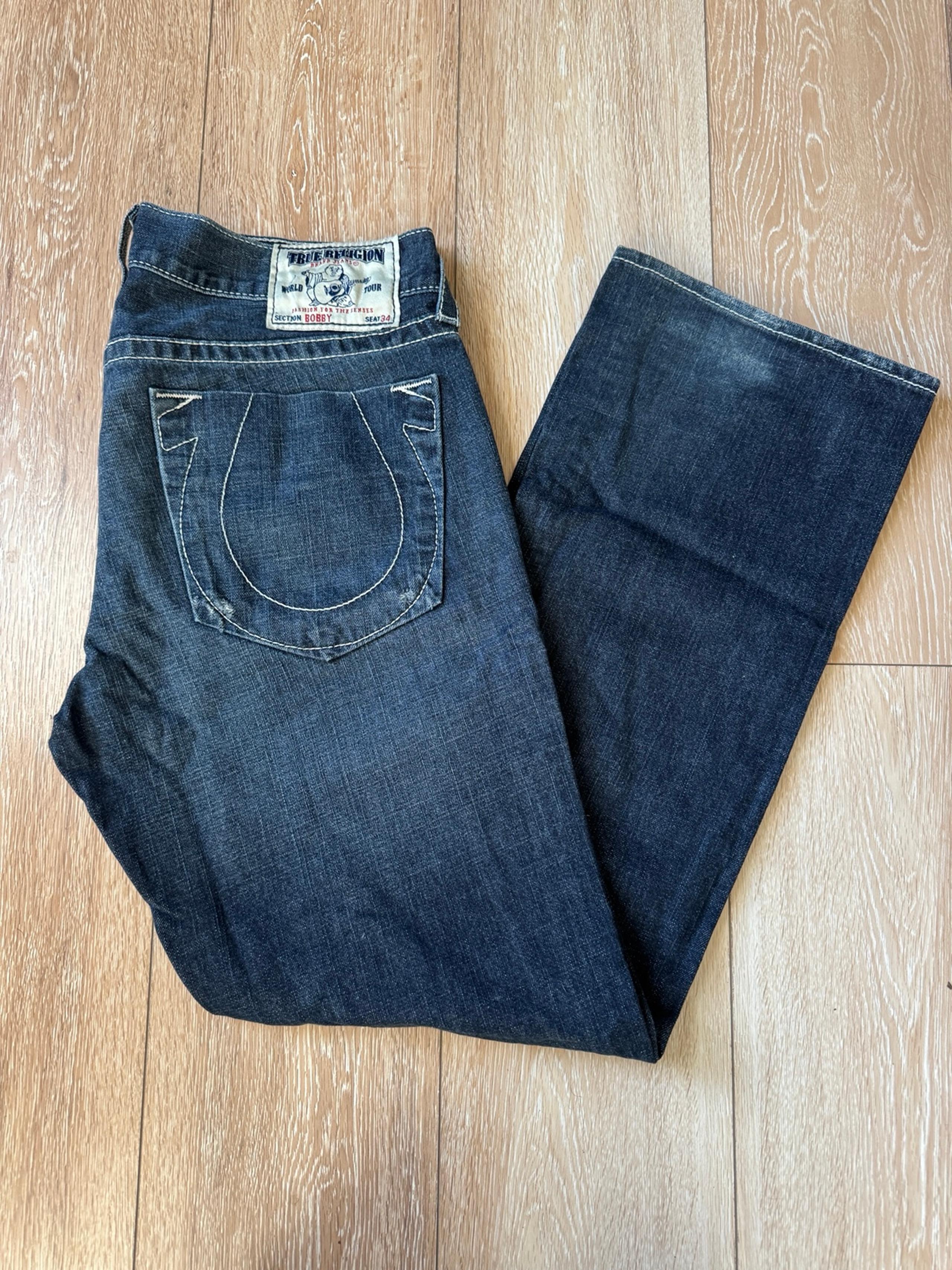 Men’s Bobby Bootcut Made In USA Dark Denim Jeans Pants Size 36 - True Religion
