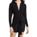 Norma Kamali Black Tie Front Long Sleeves Lightweight Mini Dress Women’s Size XS