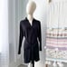 Norma Kamali Black Tie Front Long Sleeves Lightweight Mini Dress Women’s Size XS