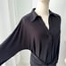 Norma Kamali Black Tie Front Long Sleeves Lightweight Mini Dress Women’s Size XS