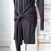 Norma Kamali Black Tie Front Long Sleeves Lightweight Mini Dress Women’s Size XS