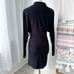 Norma Kamali Black Tie Front Long Sleeves Lightweight Mini Dress Women’s Size XS