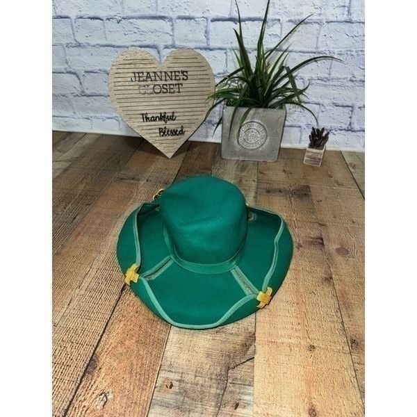 Church Hat Don Anderson Green With Gold Accents New With Tags - Has Flaws Vtg N