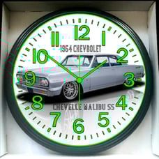 1964 Chevrolet Chevelle Malibu SS Garage Shop Glow In The Dark Wall Clock New!