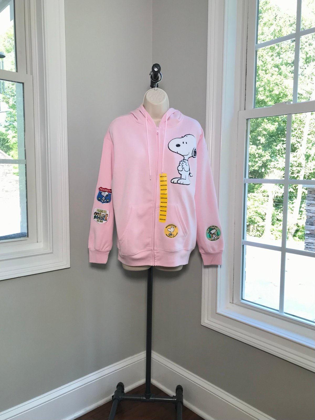 Peanuts Snoopy Woodstock Women's Full Zip Sweatshirt Hoodie Medium NEW