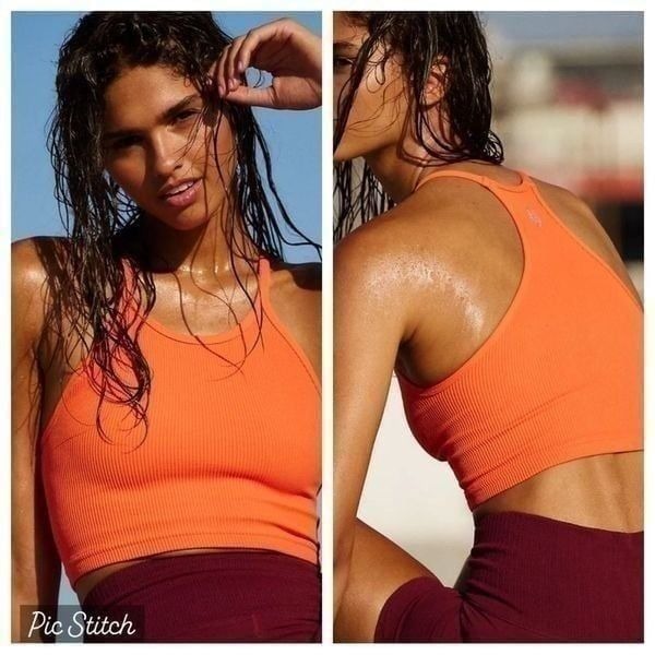 Free People Happiness Runs Crop Tank Top in Blood Orange Size XS/S NWOT