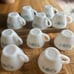 Vintage Fire King Bonnie Blue milk glass tea cups, Set of 20