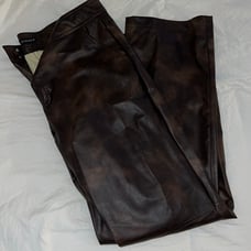 Zara brown faux leather pants