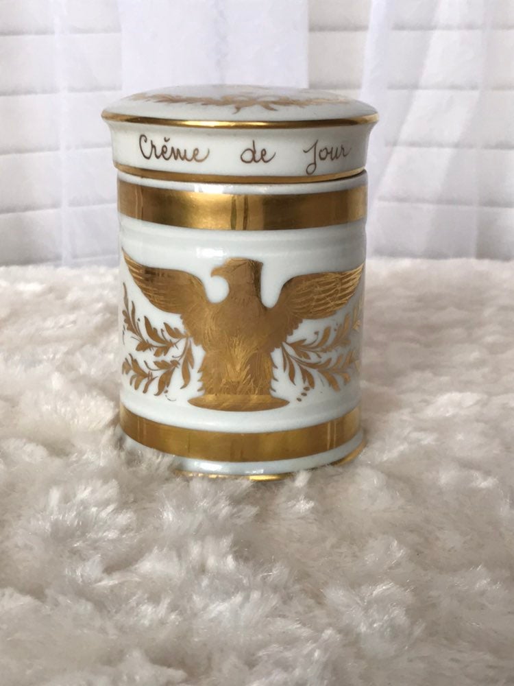 Rare Barat Limoges Creme De Jour Cache Covered Jar