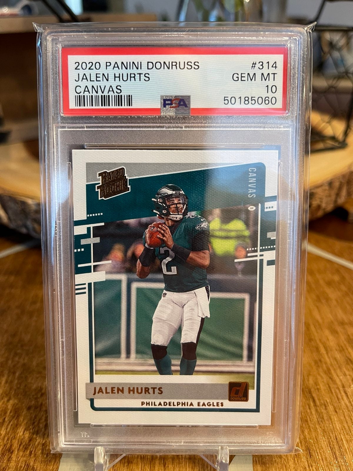 Jalen Hurts Panini Donruss canvas rookie PSA 10