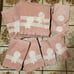 2 sets Fancy Bath Hand Face Finger Towels dusty rose with satin & lace trim 8 PC