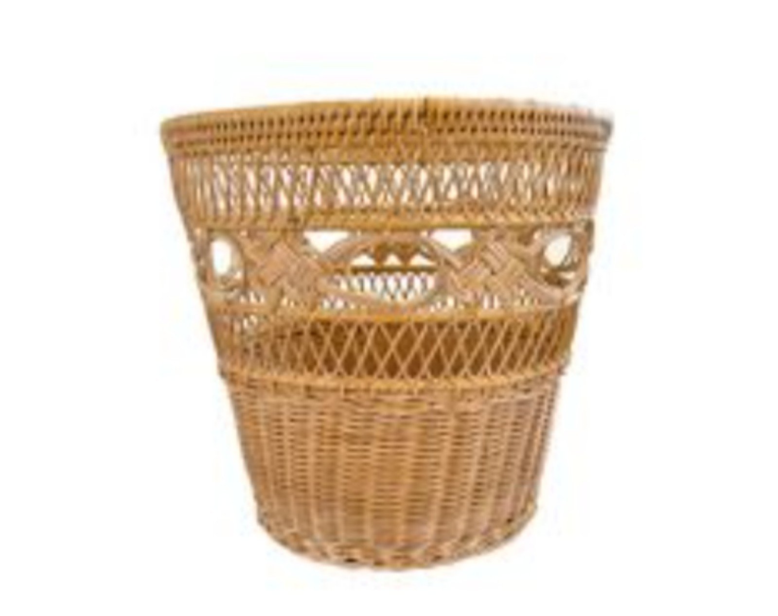 Vintage Handwoven Detailed Wicker Basket