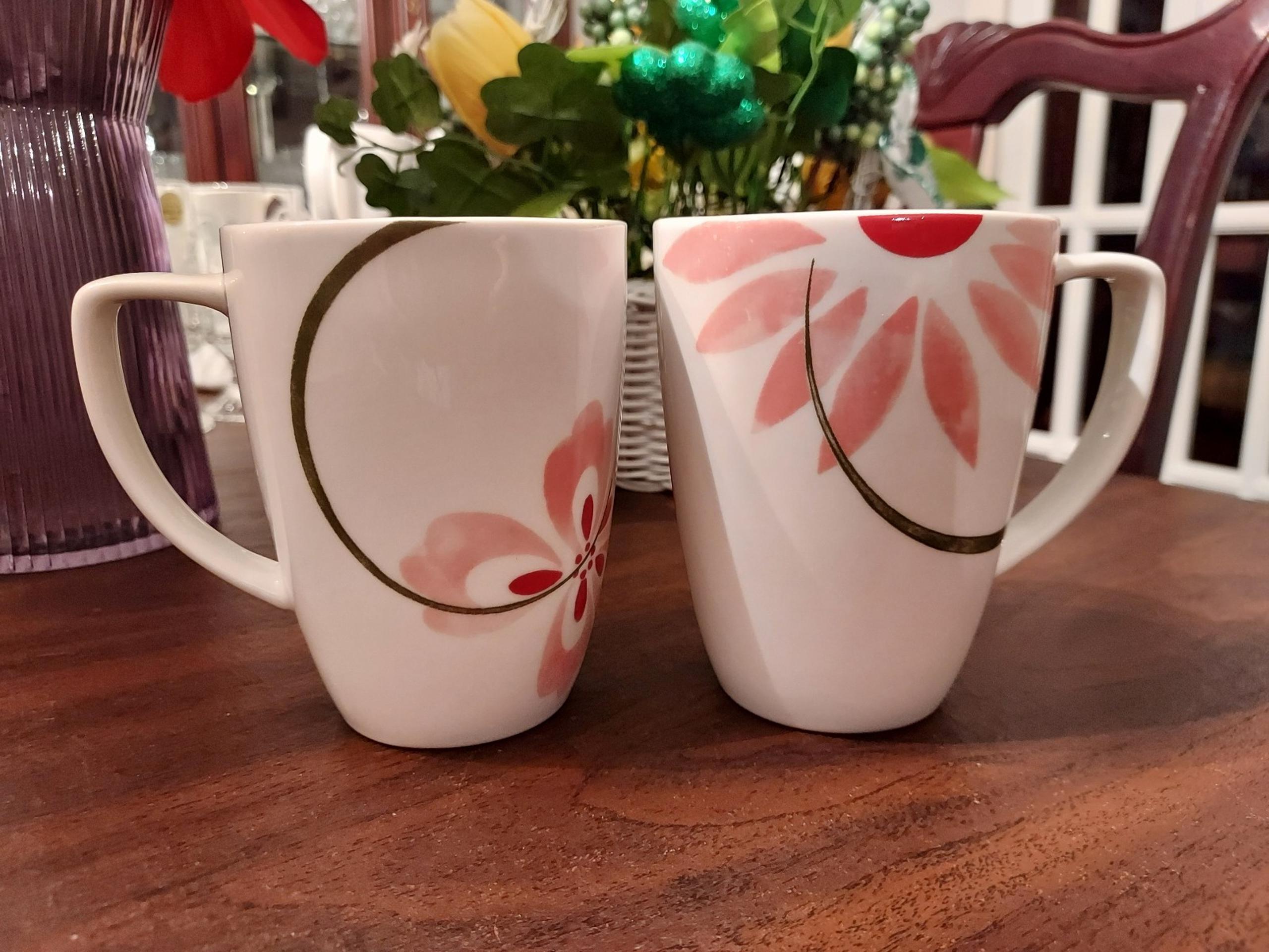 Corelle Coordinates Pretty Pink Coffee Mugs, Set of 2 - Daisy & Pansy
