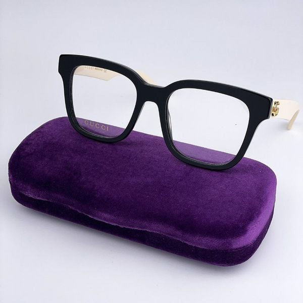 NEW Gucci GG0958O 005 Black White Square Unisex Eyeglasses